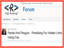 Penguin and panda penalizing for CSS Spam